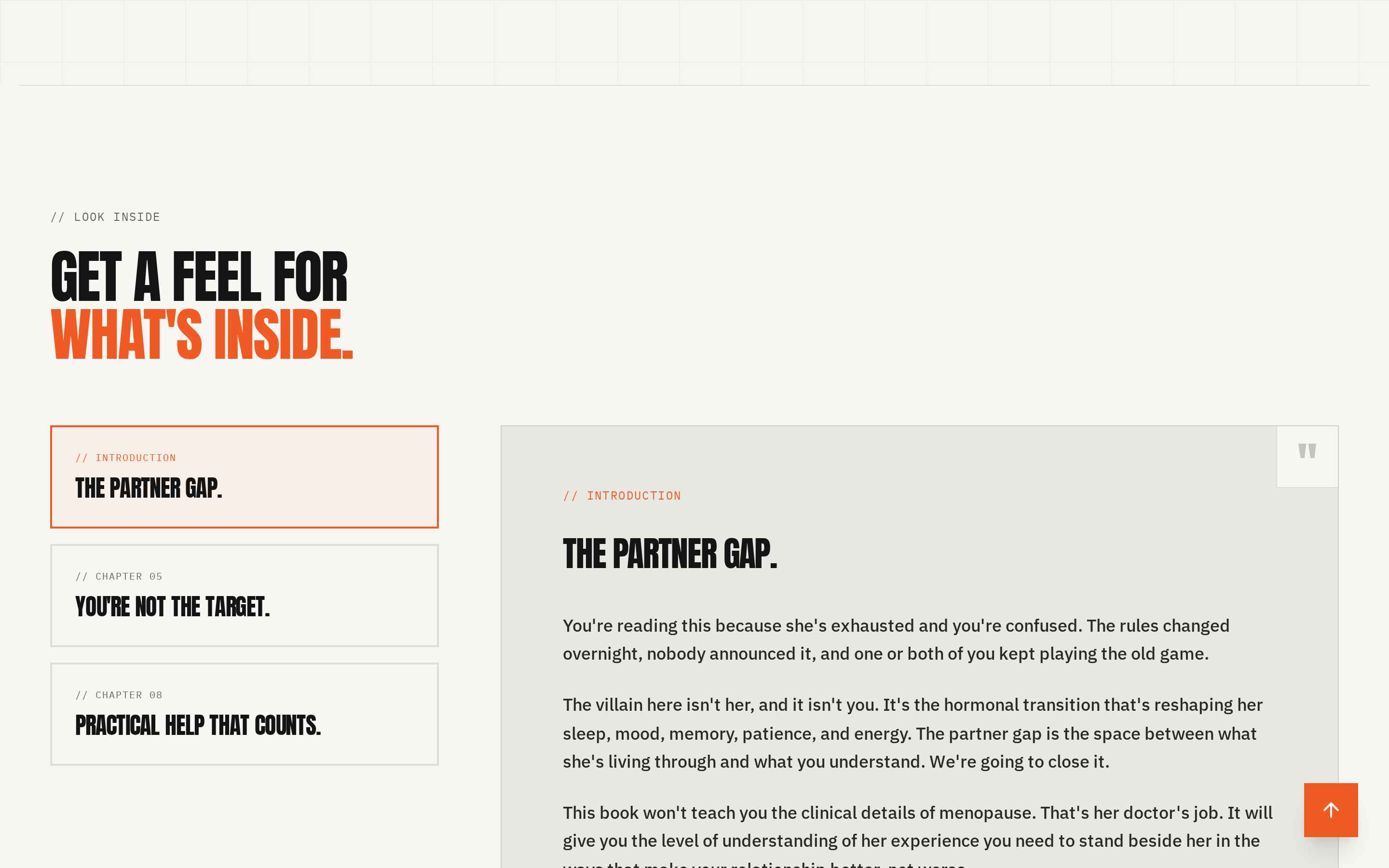 Author website chapter preview — sample reader with chapter selector